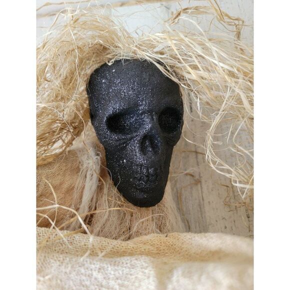 Glitter skeleton hanging Grim Reaper Halloween scary pop decor - Picture 3 of 14